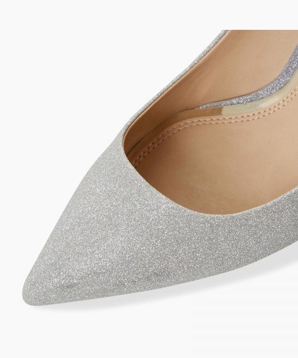 Dune Aisla Two Tone Silver Heels