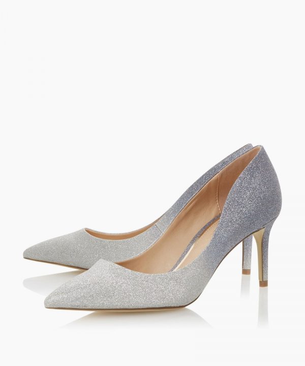 Dune Aisla Two Tone Silver Heels