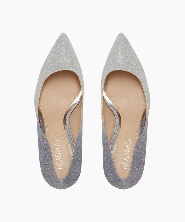 Dune Aisla Two Tone Silver Heels