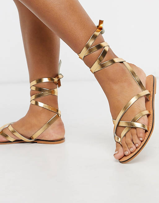 Asos Gold Strappy Sandal