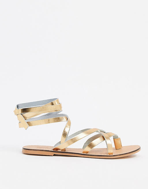 Asos Gold Strappy Sandal