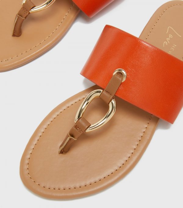 New Look Orange Metal Ring Sandal