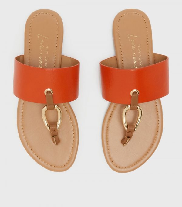 New Look Orange Metal Ring Sandal